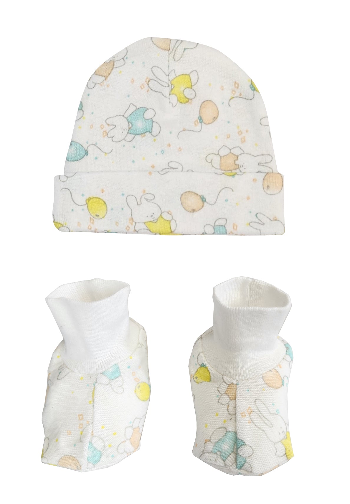 Baby Boy, Baby Girl, Unisex Infant Caps, Booties - 2 pc Set NC_0248