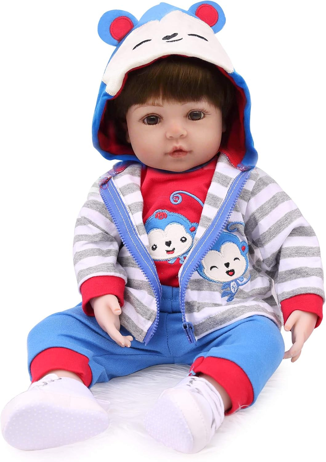 Reborn Baby Doll Clothes, 3 Pieces Suit, Suitable for 16-18 Inch Newborn Baby Doll Girl or Boy