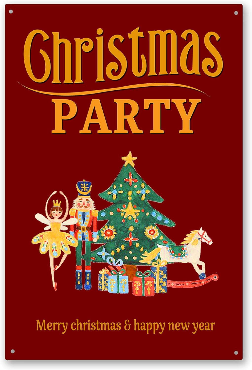 Vintage Tin Signs Christmas Farmhouse Home Wall Decor Metal Sign (CHRISTMAS PARTY)