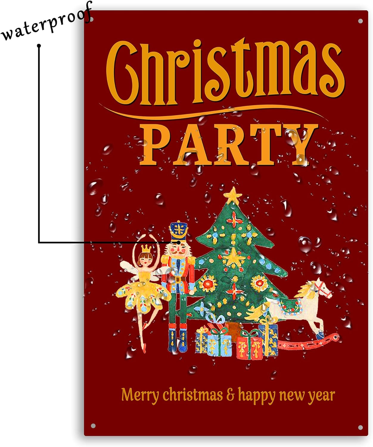 Vintage Tin Signs Christmas Farmhouse Home Wall Decor Metal Sign (CHRISTMAS PARTY)