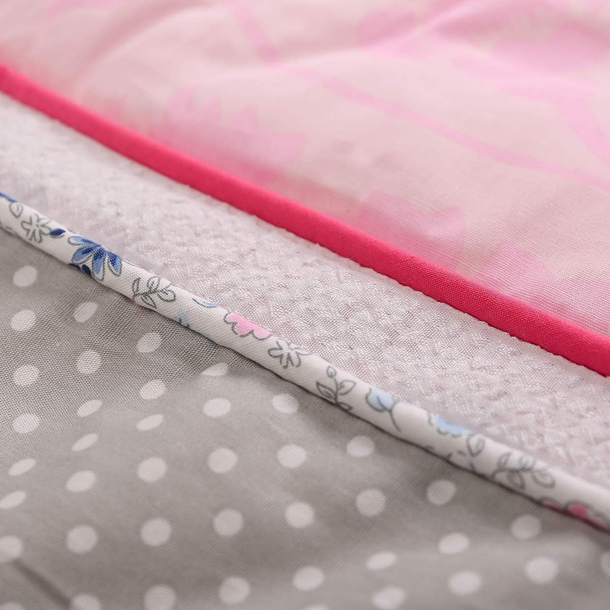 Pink Butterfly Floral Crib Bedding Sets for Girls | 4 Piece Nursery Set | Crib Comforter, Fitted Crib Sheet, Crib Skirt, Diaper Stacker Included