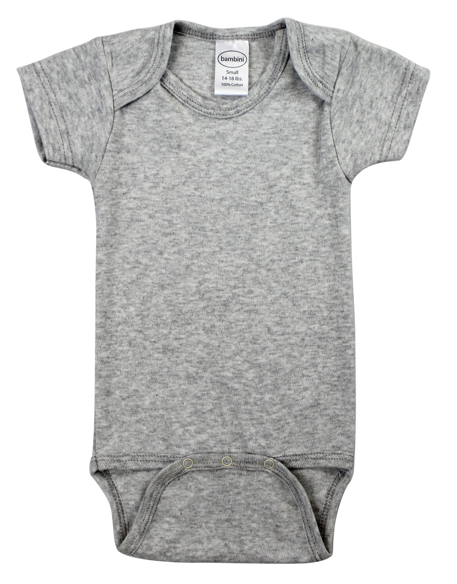 Heather Grey Interlock Short Sleeve Bodysuit Onezies 0010BGrey