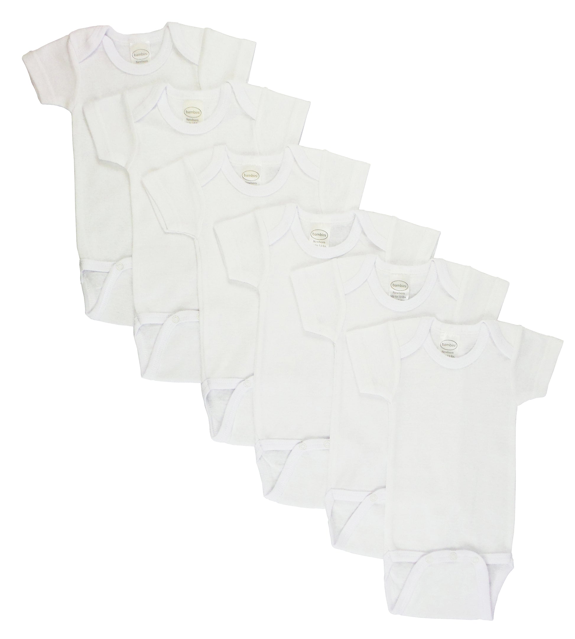 White Short Sleeve One Piece 6 Pack 001_001