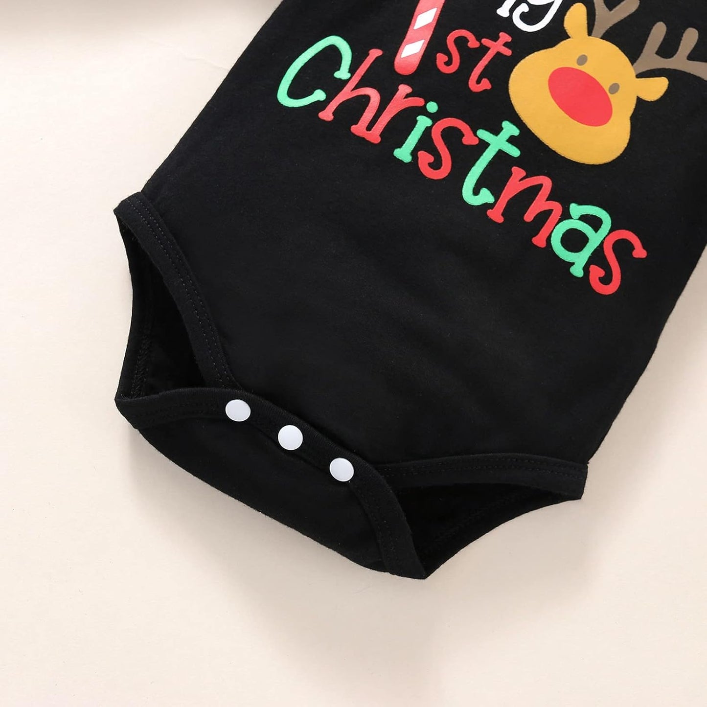 Newborn Baby Girl Boys Christmas Clothes Set Deer Printing Rompers+Long Plaid Pants+Hat Cute Infant Outfits (Christmas Baby Clothes Set B,0-3 Months)