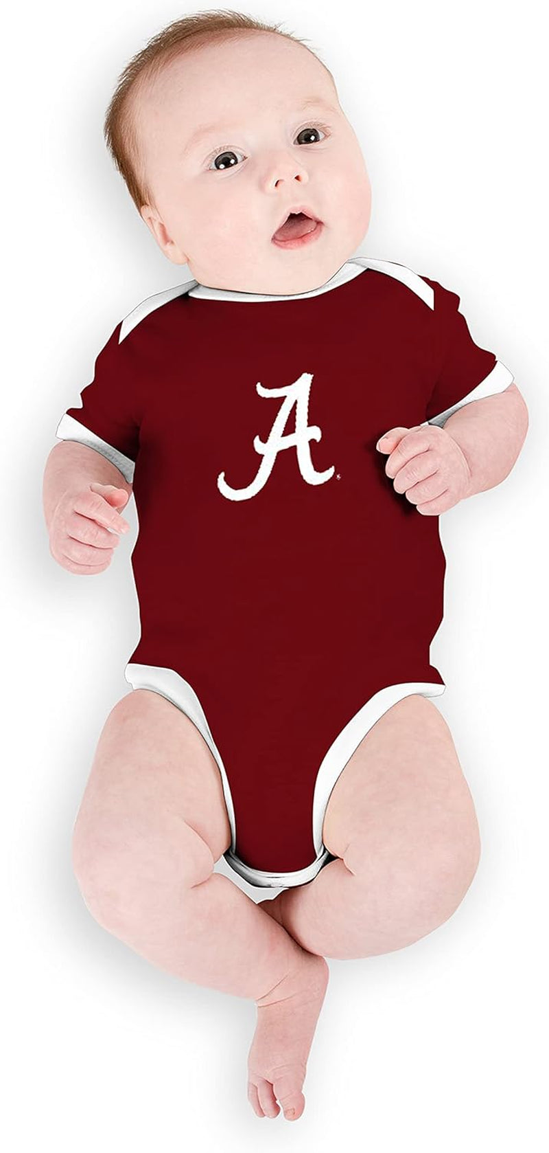 Alabama Crimson Tide Two Tone Baby Onesie Bodysuit Creeper Baby Clothes Newborn Infants University College Officially Licensed (Alabama Crimson Tide,12 Months)