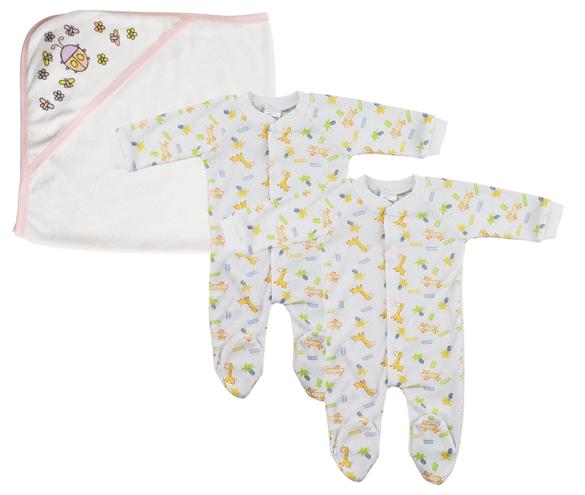 Girl Closed-toe Sleep & Play (Pack of 3 ) NC_0725