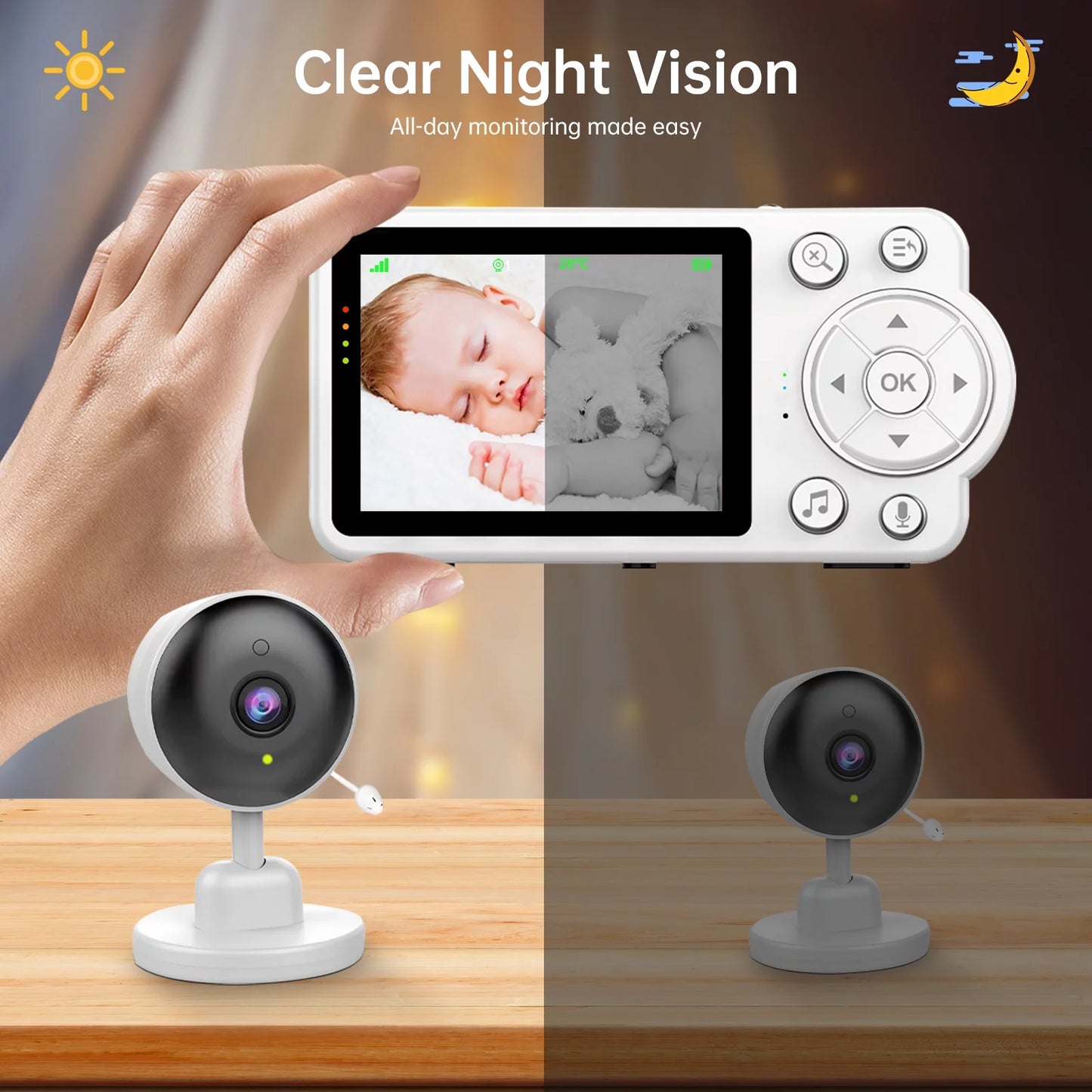 with Camera and Audio, Video , Night Vision, 2-Way Talk, 480P