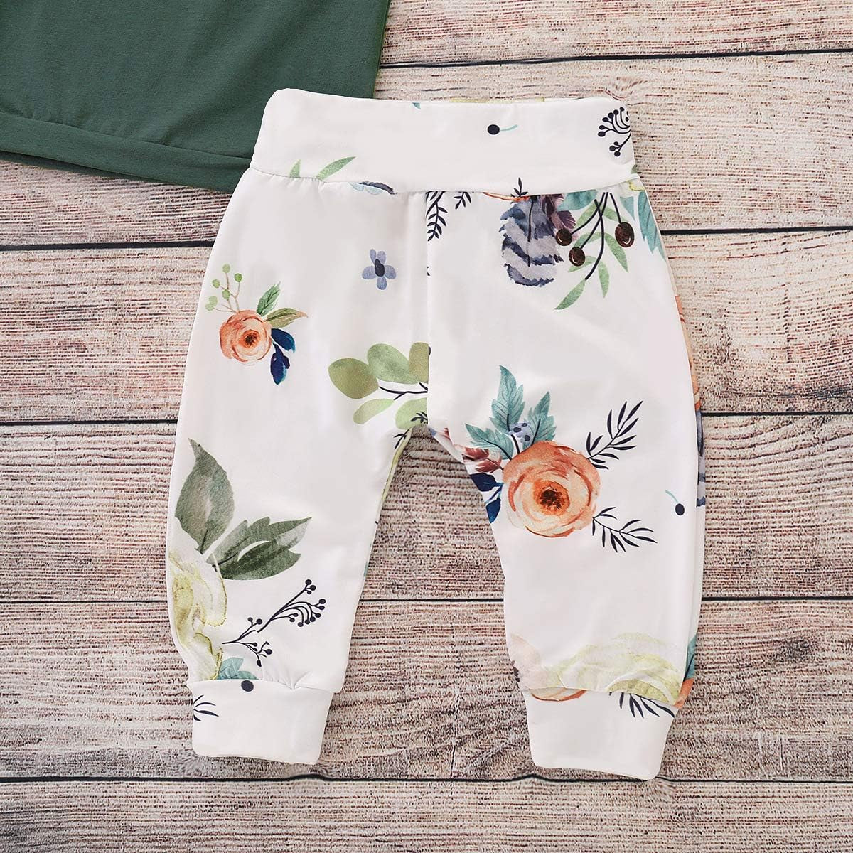 Baby Girl Clothes Kids Fall Outfits Ruffle Romper Floral Pants Bowknot Baby Girls' Clothing Set