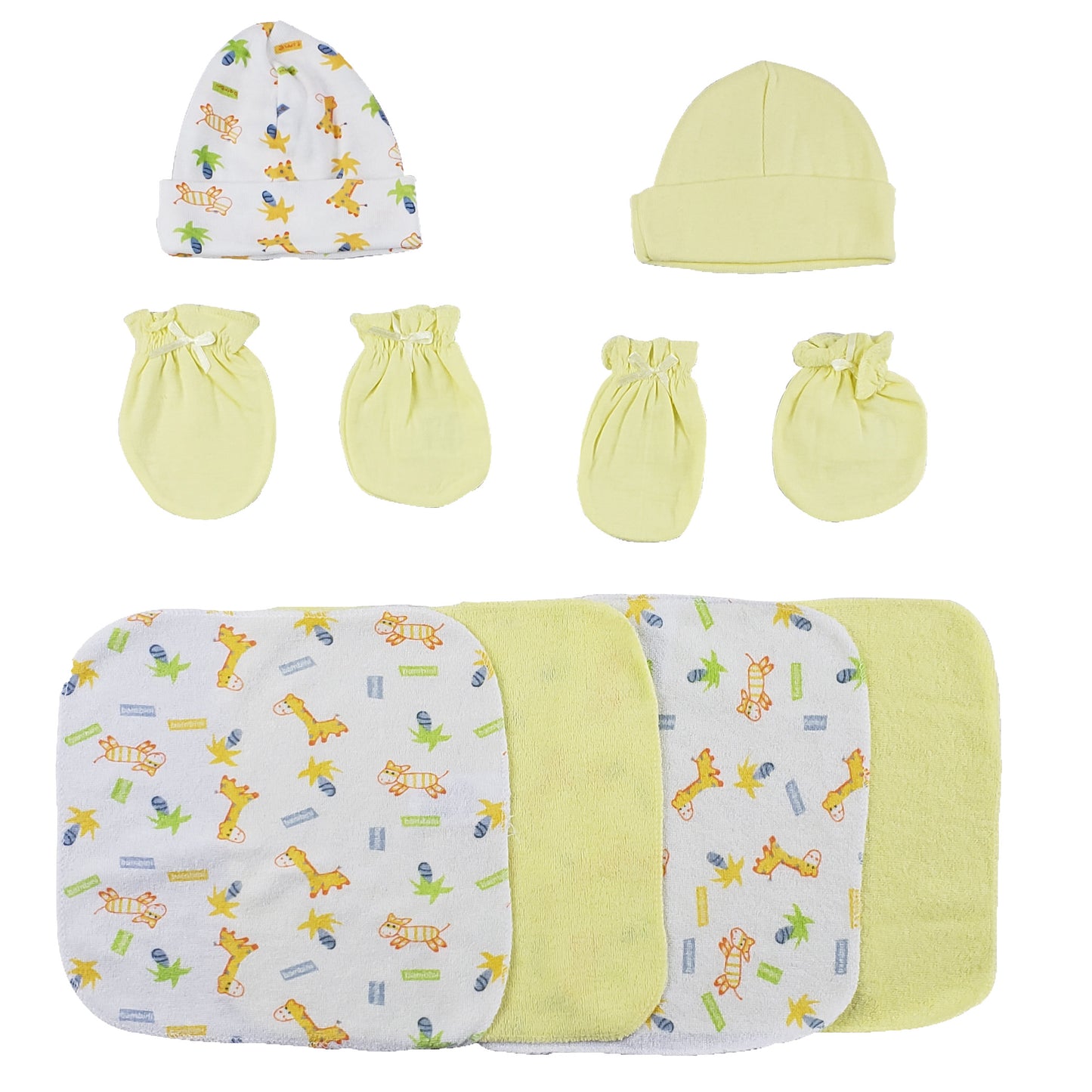 Caps, Mittens and Washcloths - 8 pc Set CS_0029