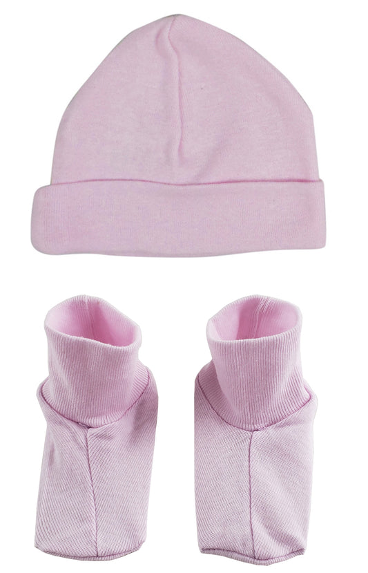 Baby Cap & Bootie Set - Pink 033PINK