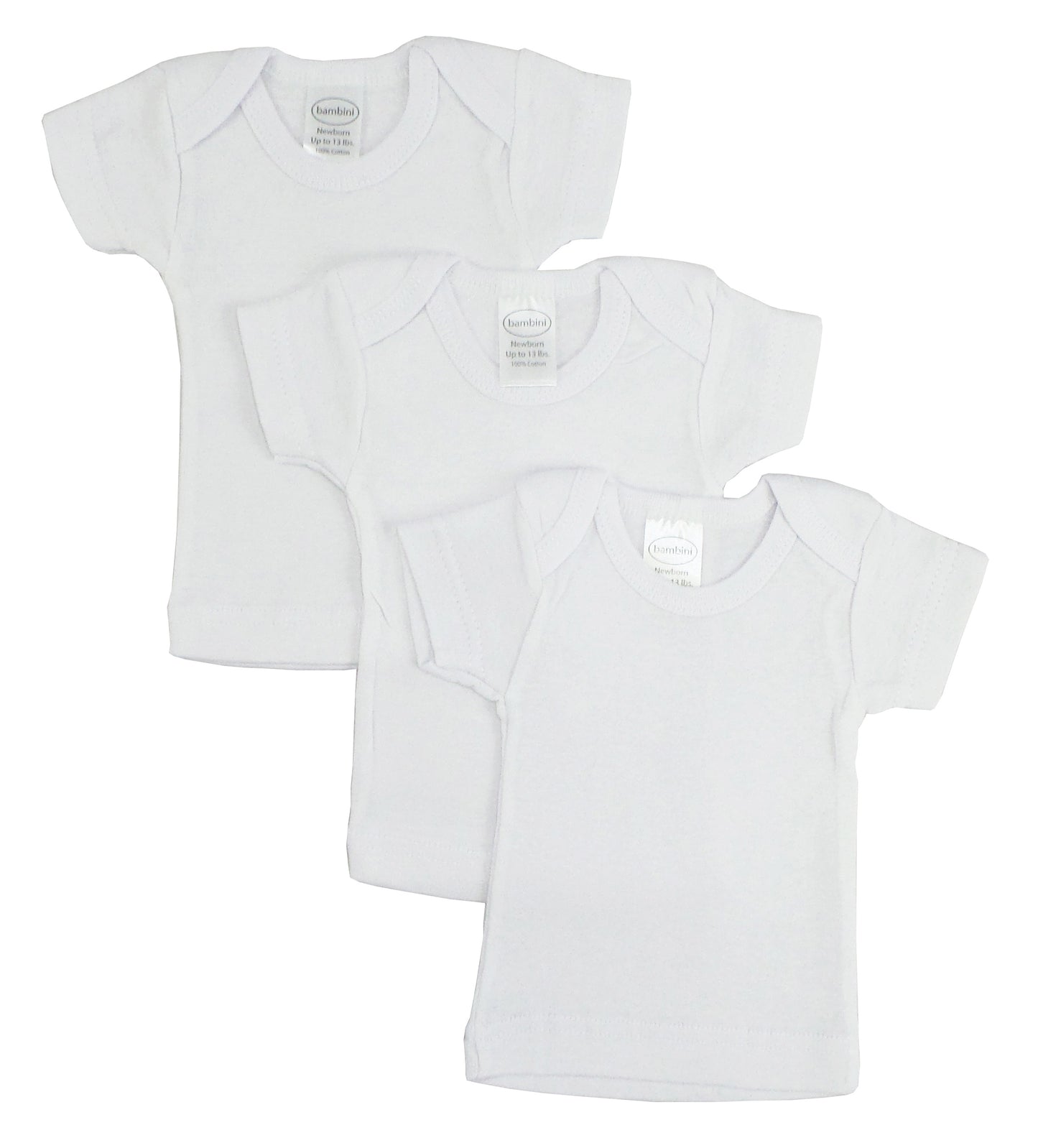 White Short Sleeve Lap Tee 055Pack