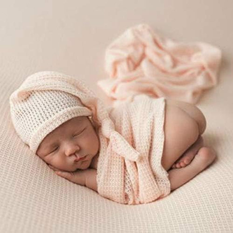 Newborn Baby Photography Props Boy Girl Wrap Photoshoot Outfit Blanket Hat 2Pcs