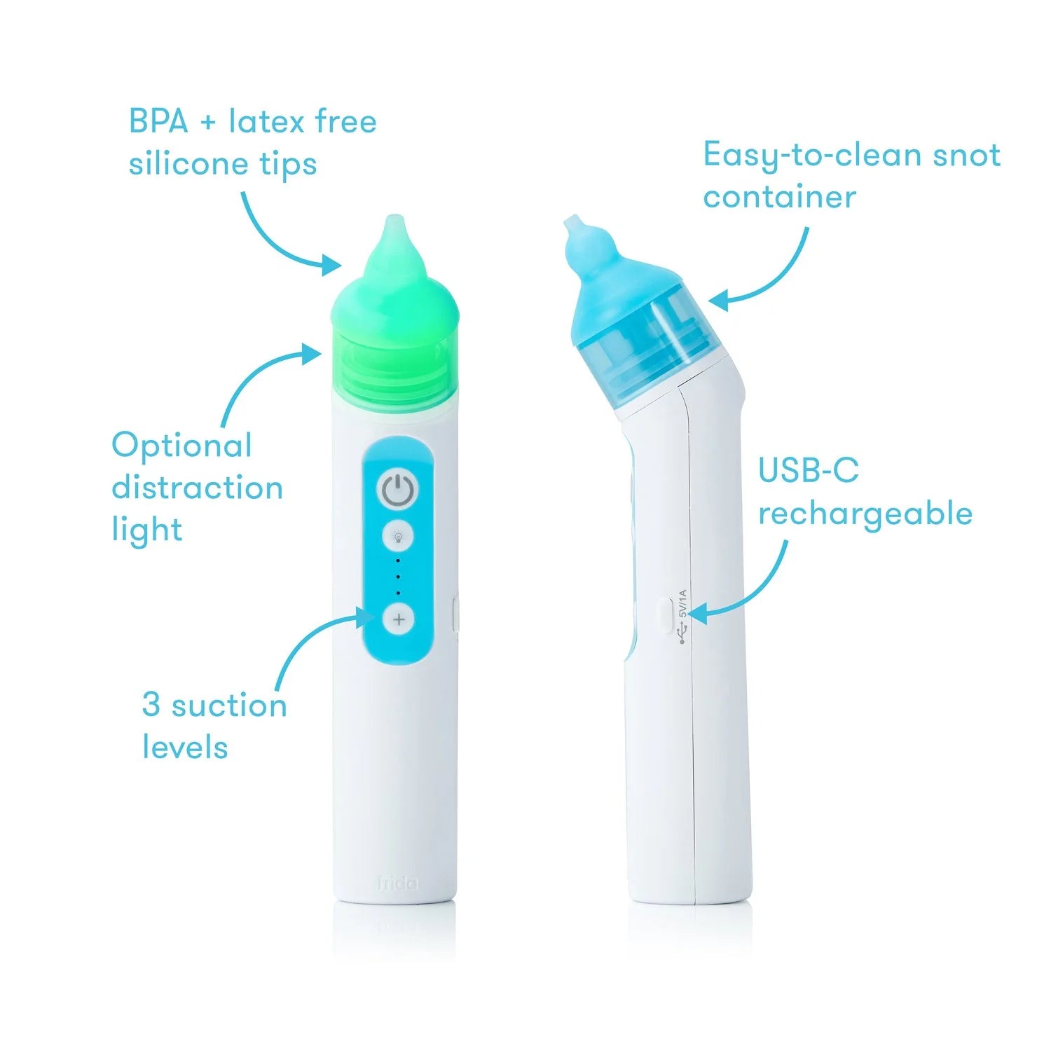 Electric Nose Frida Nasal Aspirator Set, Natural Nasal Decongestant Snot Sucker for Baby