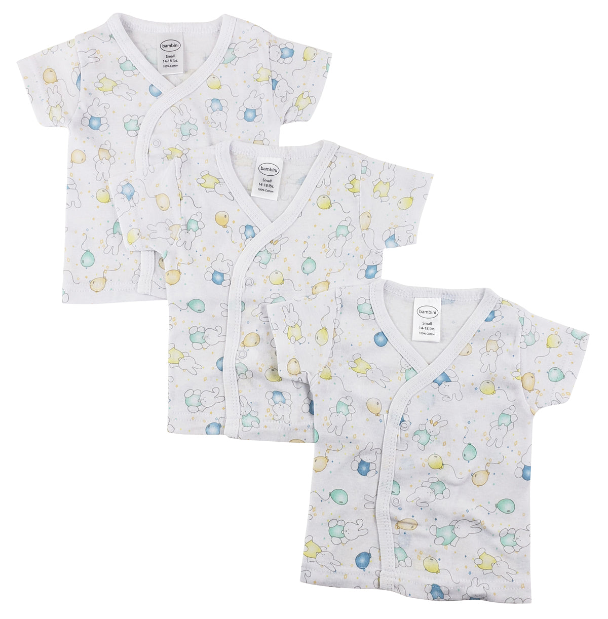 White Side Snap Short Sleeve Shirt - 3 Pack CS_0204