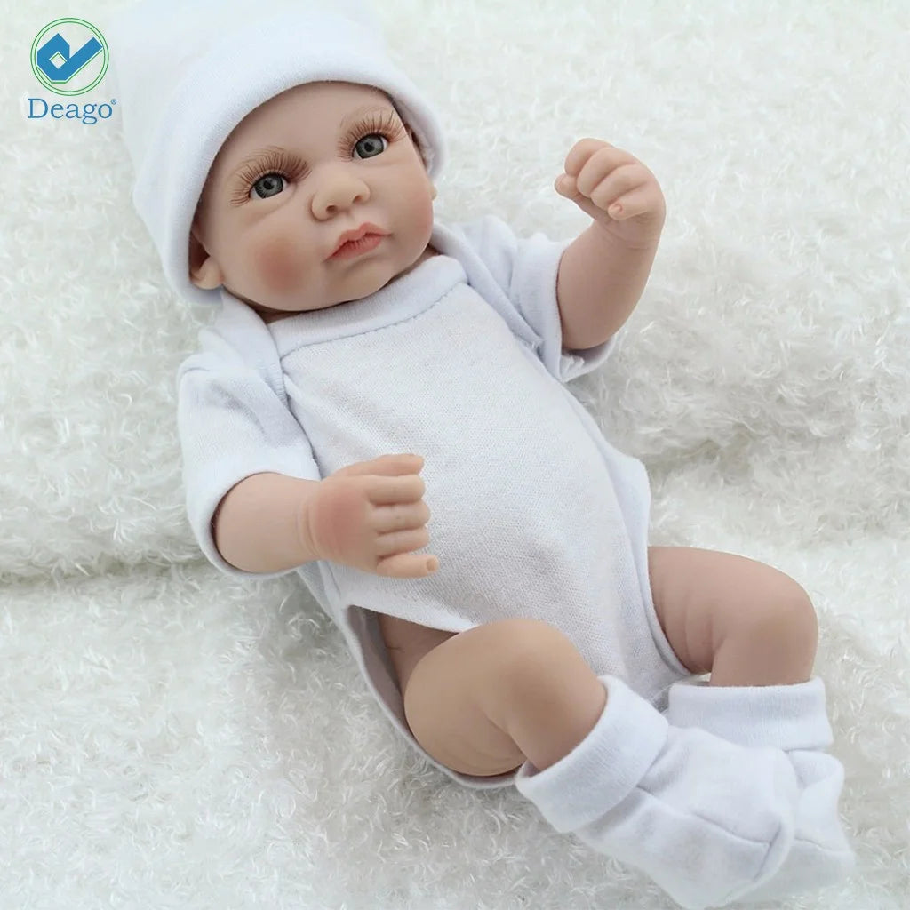 Reborn Newborn Baby Realike Doll Handmade Lifelike Silicone Vinyl Weighted Alive Lovely Cute Doll Gifts 11" (Boy)