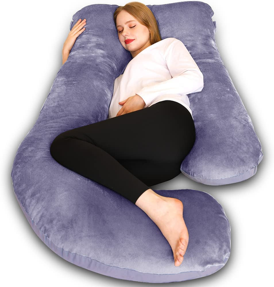 Pregnancy Pillows, U Shaped Full Body Maternity Pillow 58 Inch, Pregnant Women Must Haves Pregnancy Pillows for Sleeping with Removable Cover