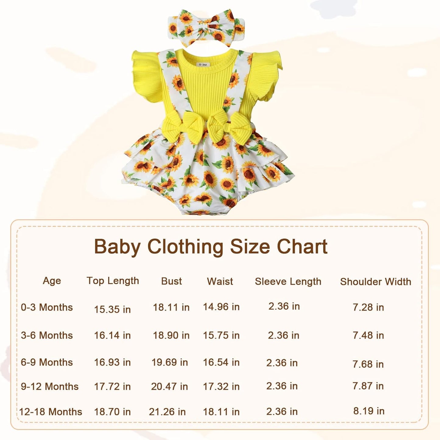 Newborn Baby Girl Clothes Infant Romper Floral Suspender Dress Ruffle Sleeve Onesie Outfit Jumpsuit Headband Spring Summer