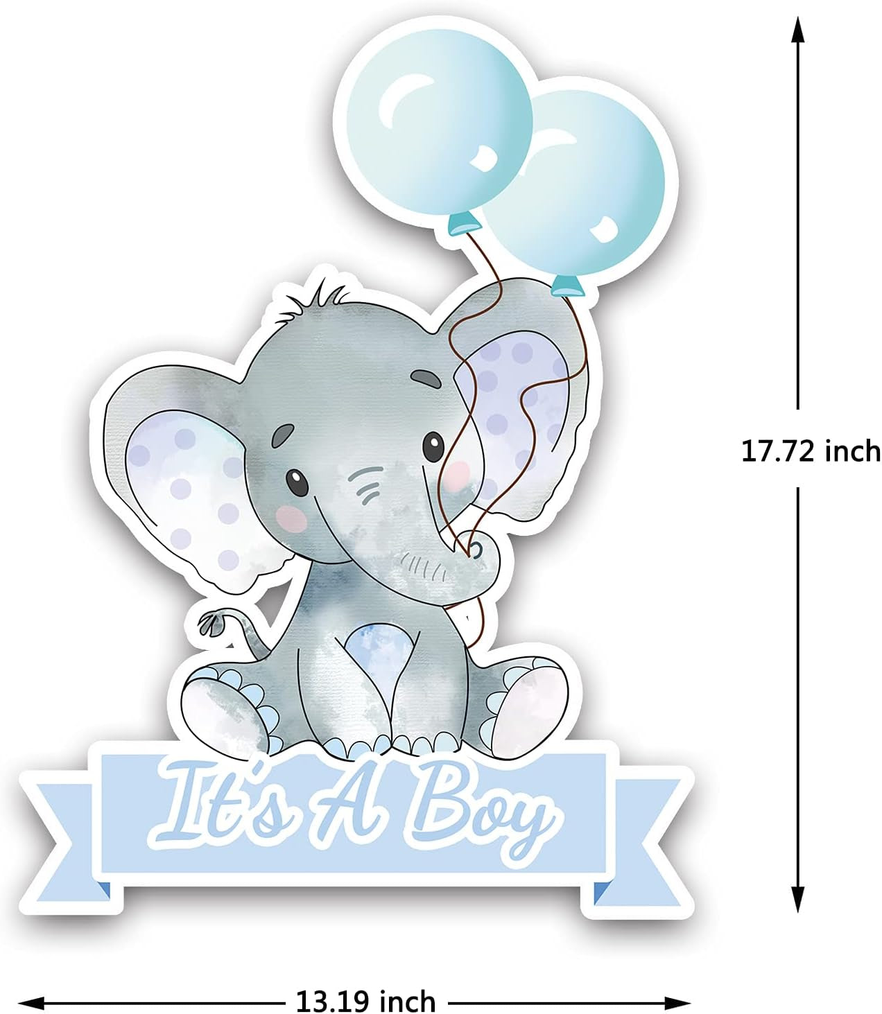 Blue Elephant with Balloons It'S a Boy Yard Sign with Stake for Baby Shower Decorations