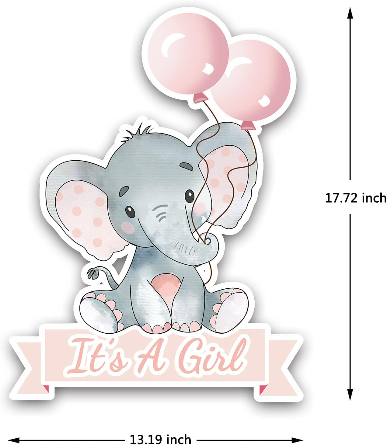 Pink Elephant with Balloons It'S a Girl Yard Sign for Baby Shower Decorations