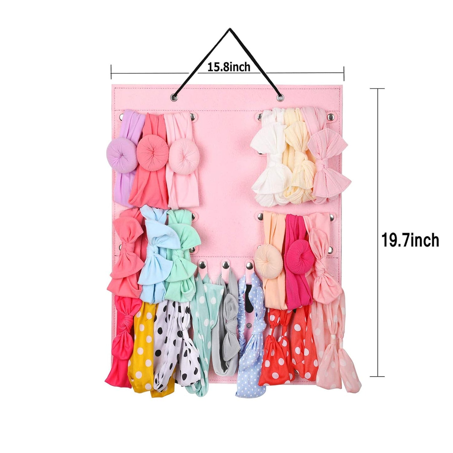 Headband Holder - Organizer Storage Newborn Baby Girl Headbands, Bows, Scrunchie and Hair Accessories for Display (Pink)