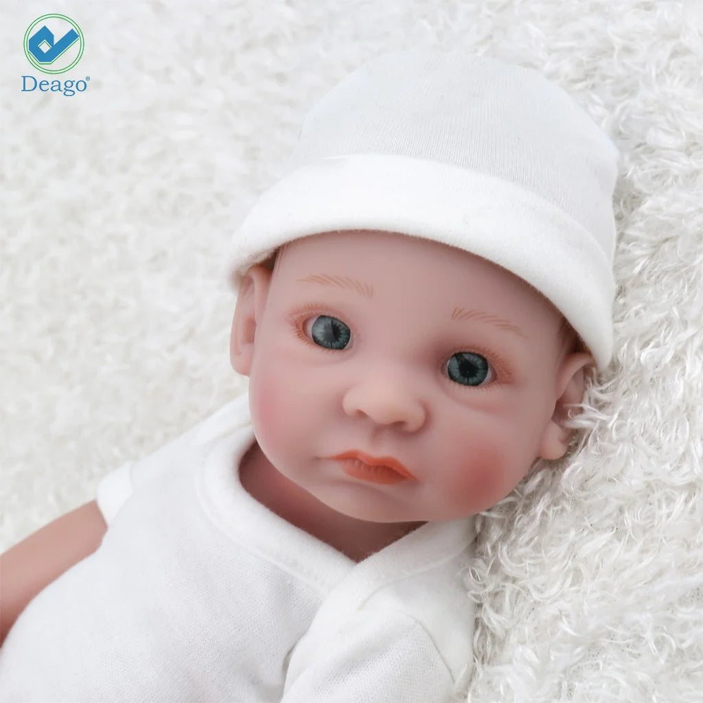 Reborn Newborn Baby Realike Doll Handmade Lifelike Silicone Vinyl Weighted Alive Lovely Cute Doll Gifts 11" (Boy)