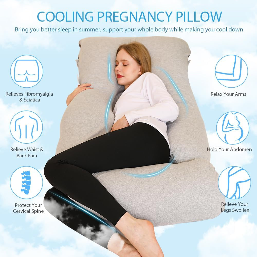 Pregnancy Pillows, U Shaped Full Body Pillow for Pregnancy 58 Inch Maternity Pillow for Pregnant Women, Pregnancy Must Haves Cooling Pregnancy Pillows for Sleeping