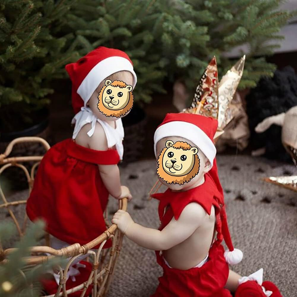 Newborn Baby Christmas Outfit Santa Elf Costume Suspenders Skirt Pants Hat Cosplay Suits for Boys Girls Photo Shoot