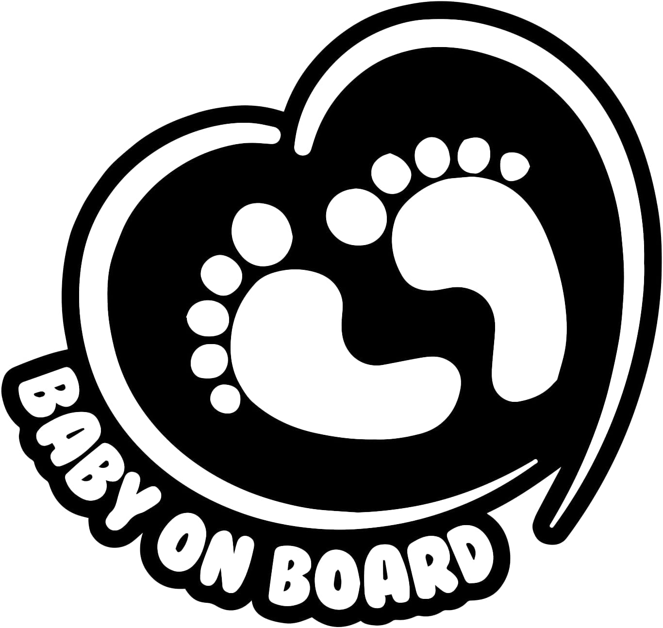 Baby on Board Sticker for Cars Funny Cute Safety Caution Decal Sign for Car Window and Bumper No Need for Magnet or Suction Cup - Footprint in Heart