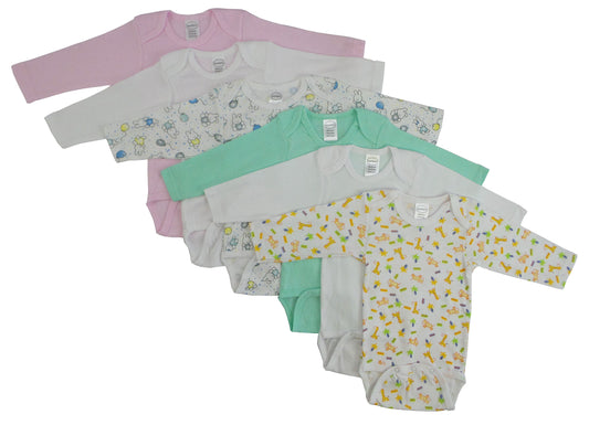 Girls Long Sleeve Printed Onezie Variety 6 Pack 102_103