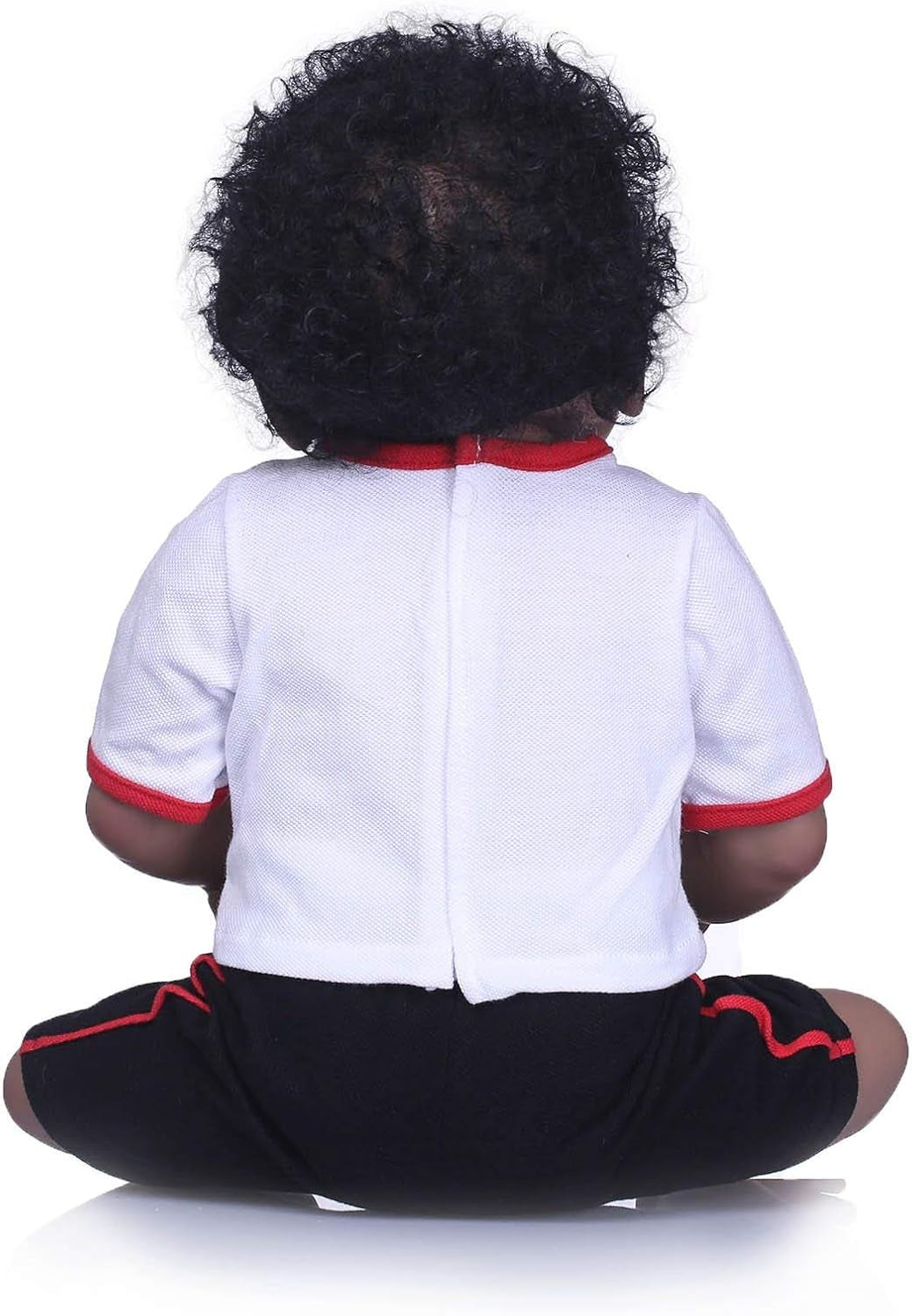 58 Cm African American Black Skin Anatomically Correct Reborn Baby Dolls Full Body Silicone Doll with Clothes (Boy)