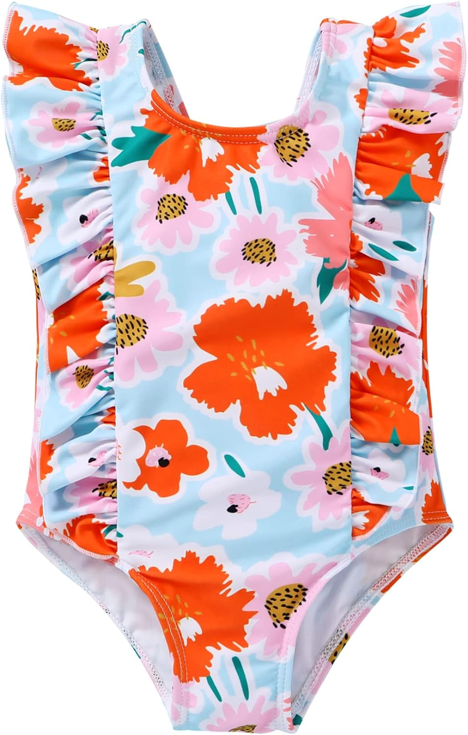 Newborn Baby Girl Ruffle Swimsuit Infant Toddler One Piece Floral Bikini Beach Bathing Swimwear Set