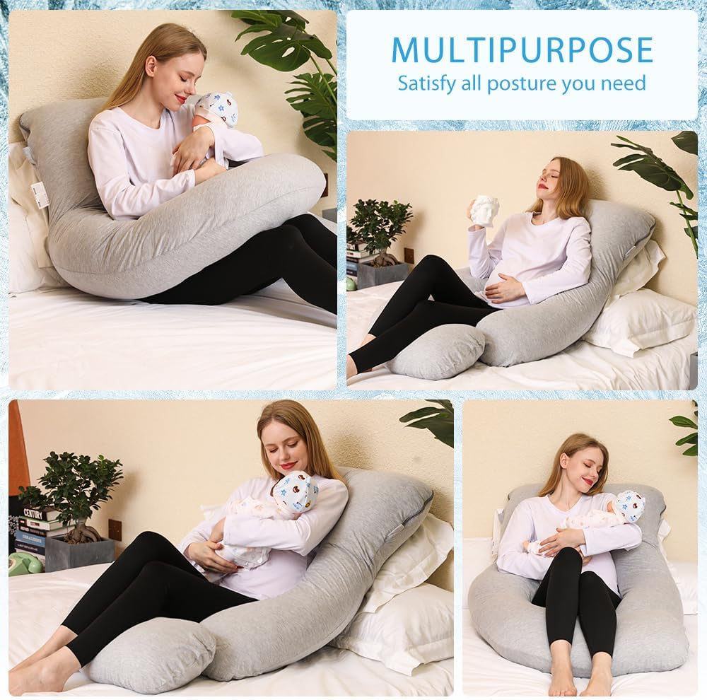 Pregnancy Pillows, U Shaped Full Body Pillow for Pregnancy 58 Inch Maternity Pillow for Pregnant Women, Pregnancy Must Haves Cooling Pregnancy Pillows for Sleeping