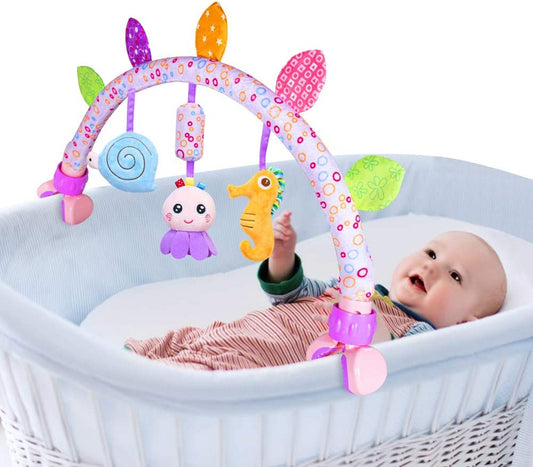 Travel Arch Bassinet Toys for Baby Stroller, Crib & Pram. Activity Bar Toy for Indoor and Outdoor(Purle)