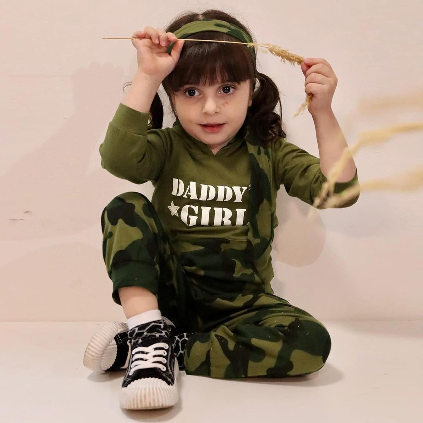 Baby Girl Boy Clothes Camouflage Outfit Letter Print Sweatshirt Camo Pant Set Toddler Sweatsuit