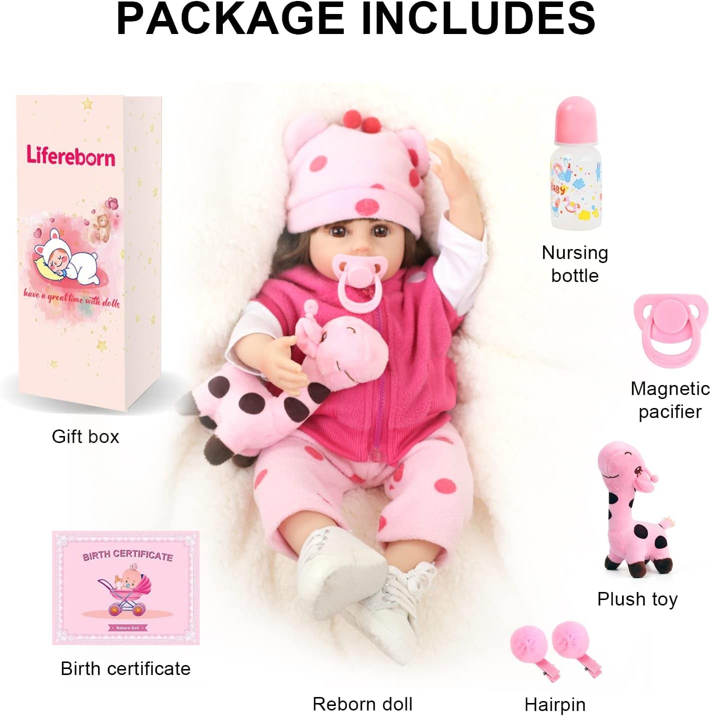 Reborn Baby Dolls Girls 18 Inch Realistic Newborn Baby Dolls Lifelike Weighted Baby Girl Dolls with Clothes and Toy Accessories Gift for Kids Age 3+