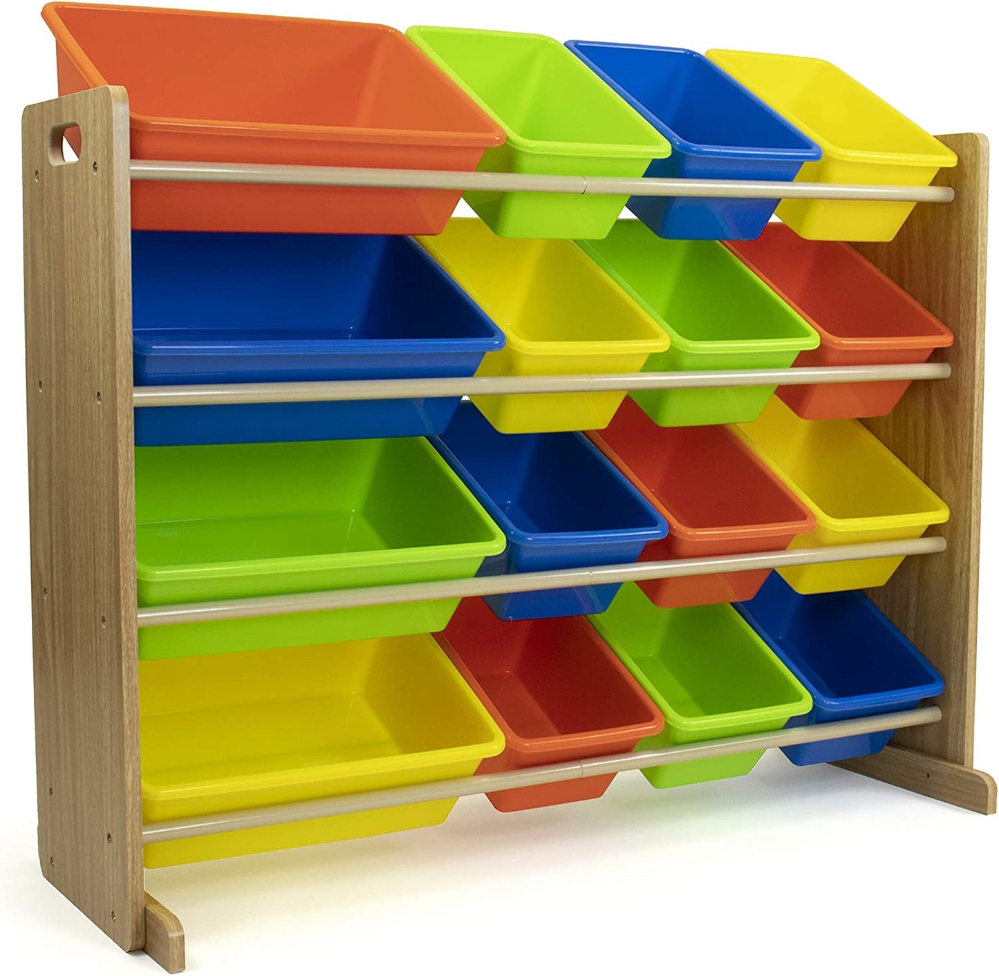 Kids Toy Storage Organizer, Natural/Neon Multi