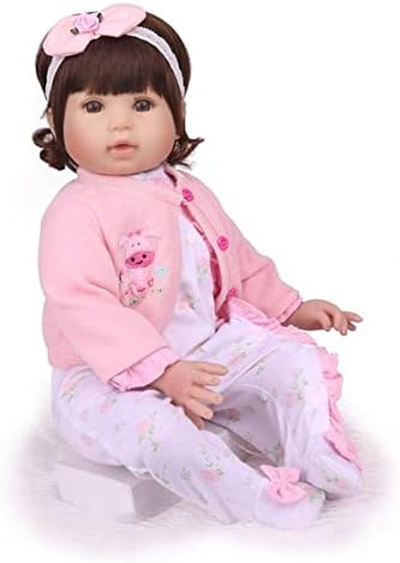 Reborn Baby Girl Doll Clothes Fit 20-22 Inch Newborn Baby Doll Rainbow Pattern Costume Suit Clothing Accessories Set for Gift 5 Pcs