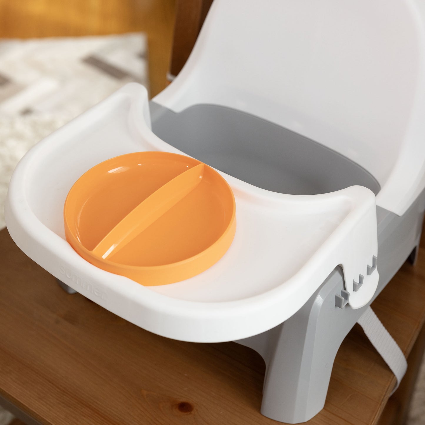 Deluxe Learn-To-Dine Feeding Seat, for Ages 6 Months - 3 Years - Orange & Teal