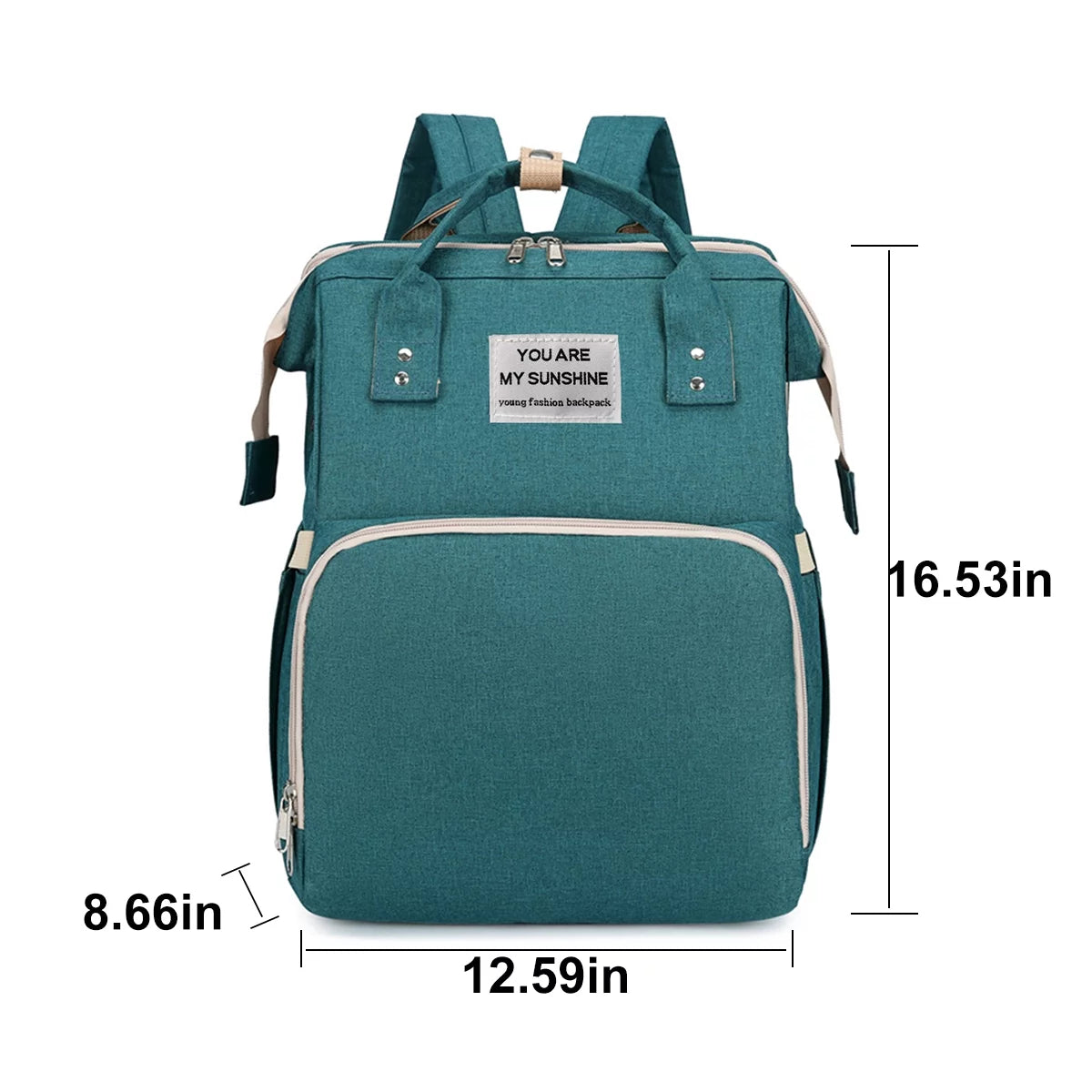 Diaper Bag Backpack, Multifunction Baby Bag with Changing Station, Foldable Crib, Insulation Milk Bottle Pocket, Waterproof Large Capacity Travel Bag with USB Charging Port, Gift for Mom Dad