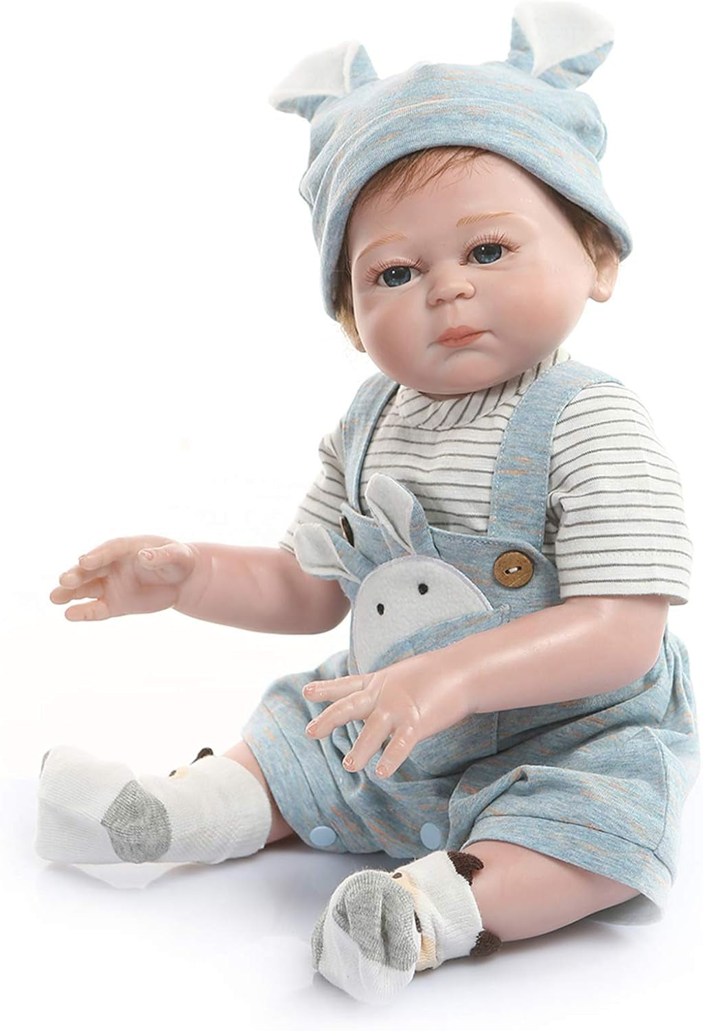 Reborn Baby Doll 20 Inch Lifelike Boy or Girl Dolls Full Body Soft Vinyl 50Cm Anatomically Correct Newborn Washable Bath Toy Gifts for Girl (Boy-1)