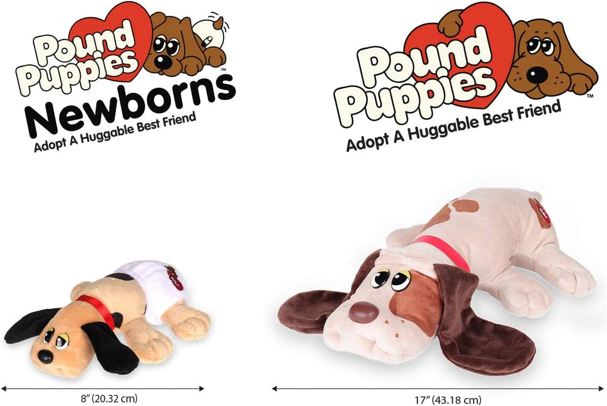 Pound Puppies Newborns - Classic Stuffed Animal Plush Toy - 8" - Black - Great Gift for Boys & Girls