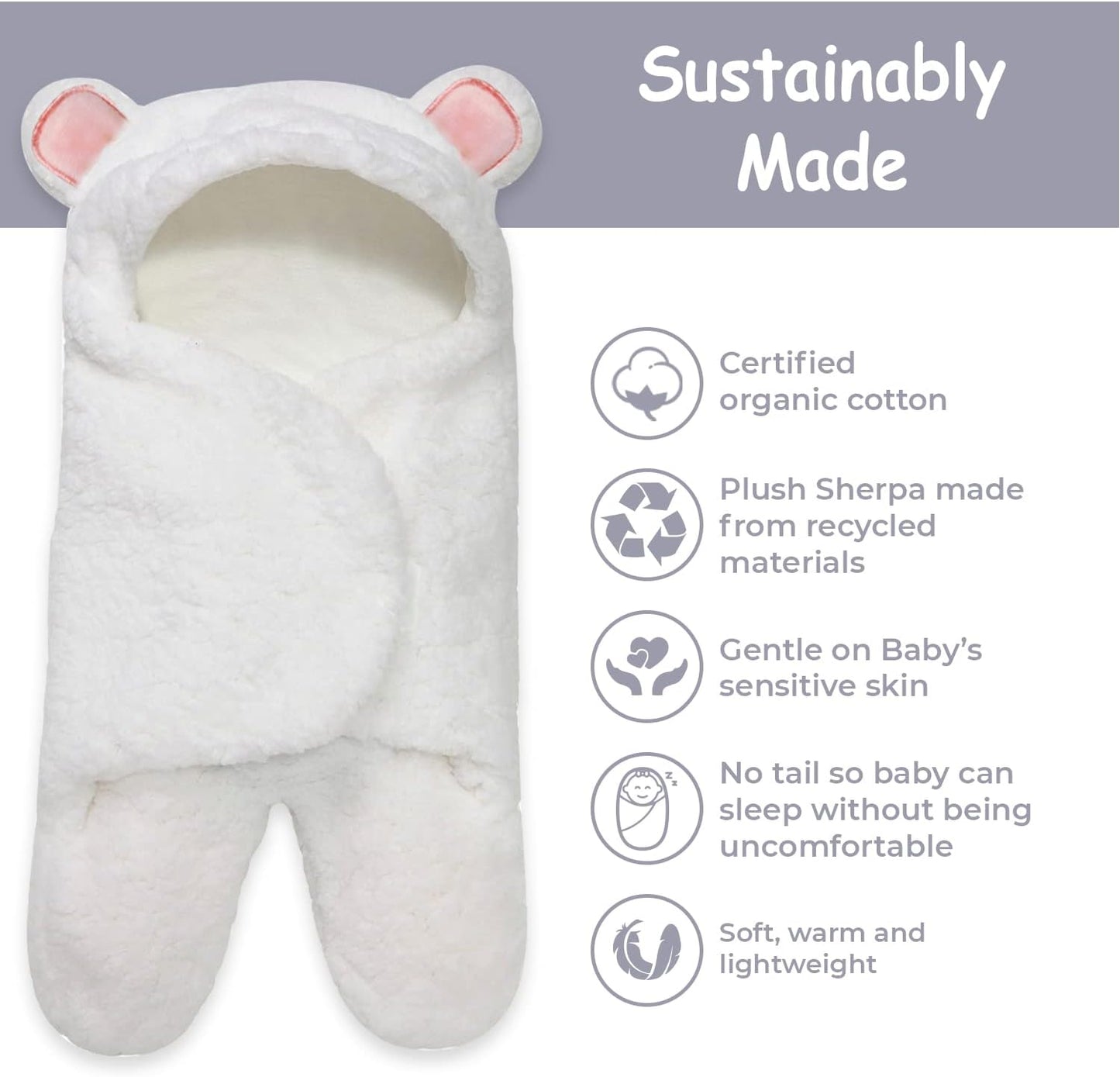 - Baby Swaddle Blanket, Cute Bear Organic Receiving Swaddling Wrap, Newborn Baby Girl Soft Plush Registry Gift (Pink 0-3)