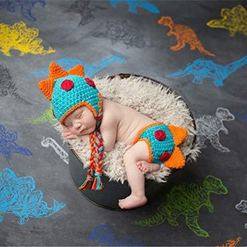 2 Sets Cotton Knitted Newborn Photography Costume for Girls and Boys (0-3 Months)