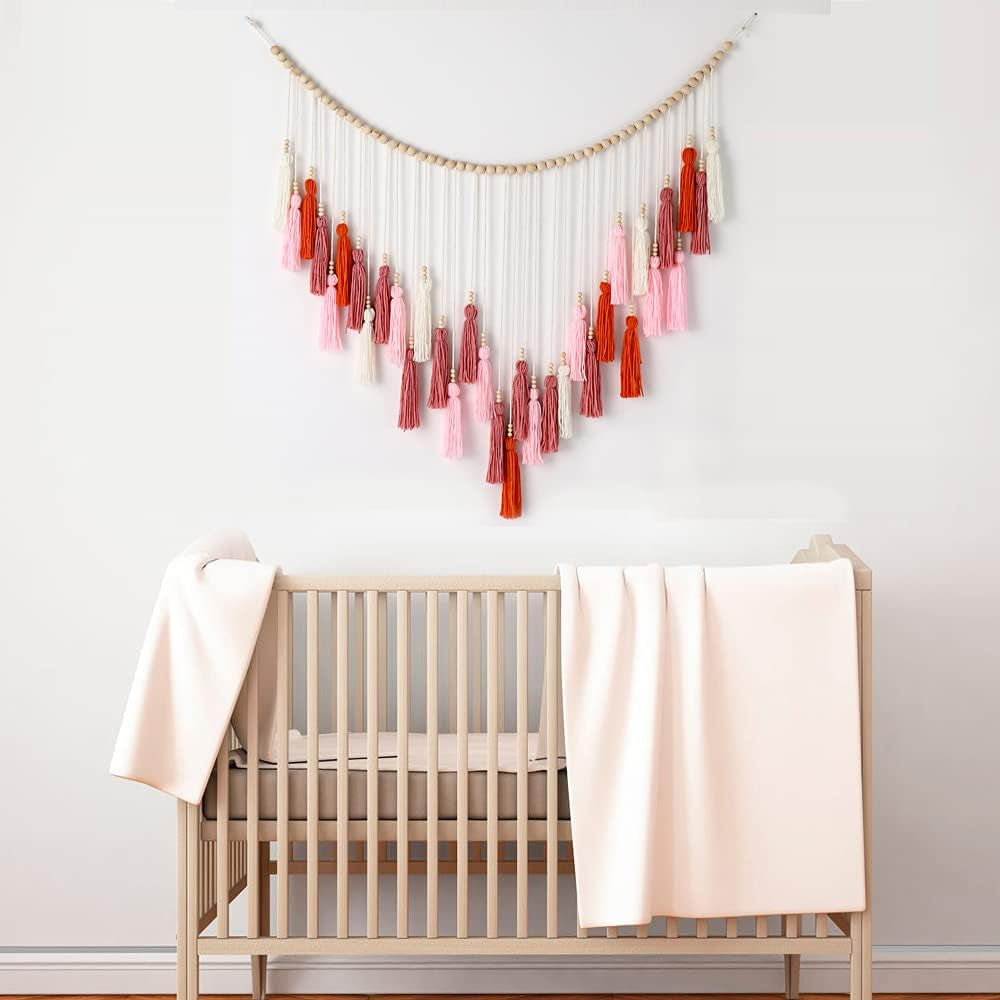 Boho Wall Decor Large Macrame Tassel Wall Hanging for Nursery Bedroom Decor