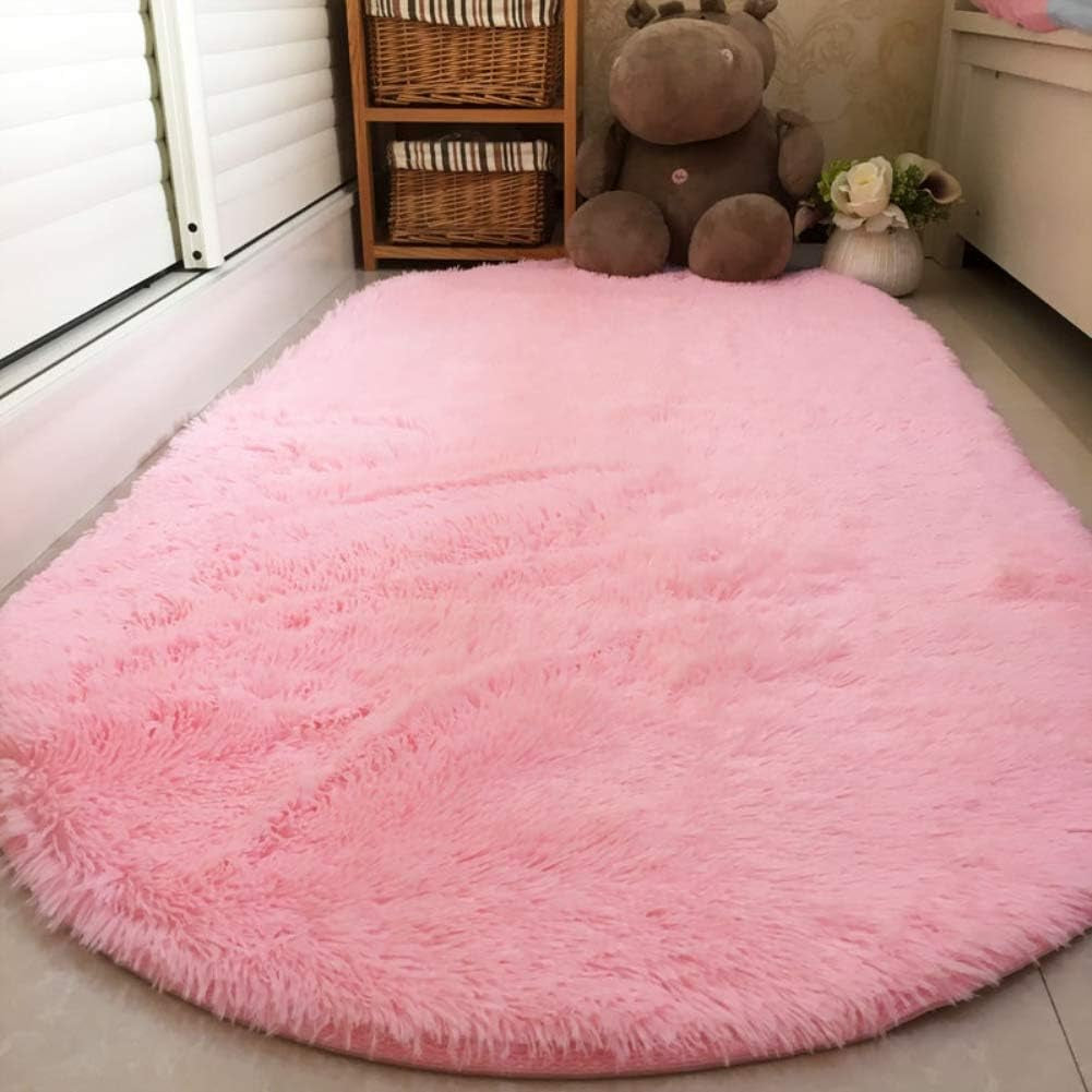 Fluffy Pink Area Rugs for Bedroom Girls Rooms Kids Rooms Nursery Decor Mats 2.6’X5.3’