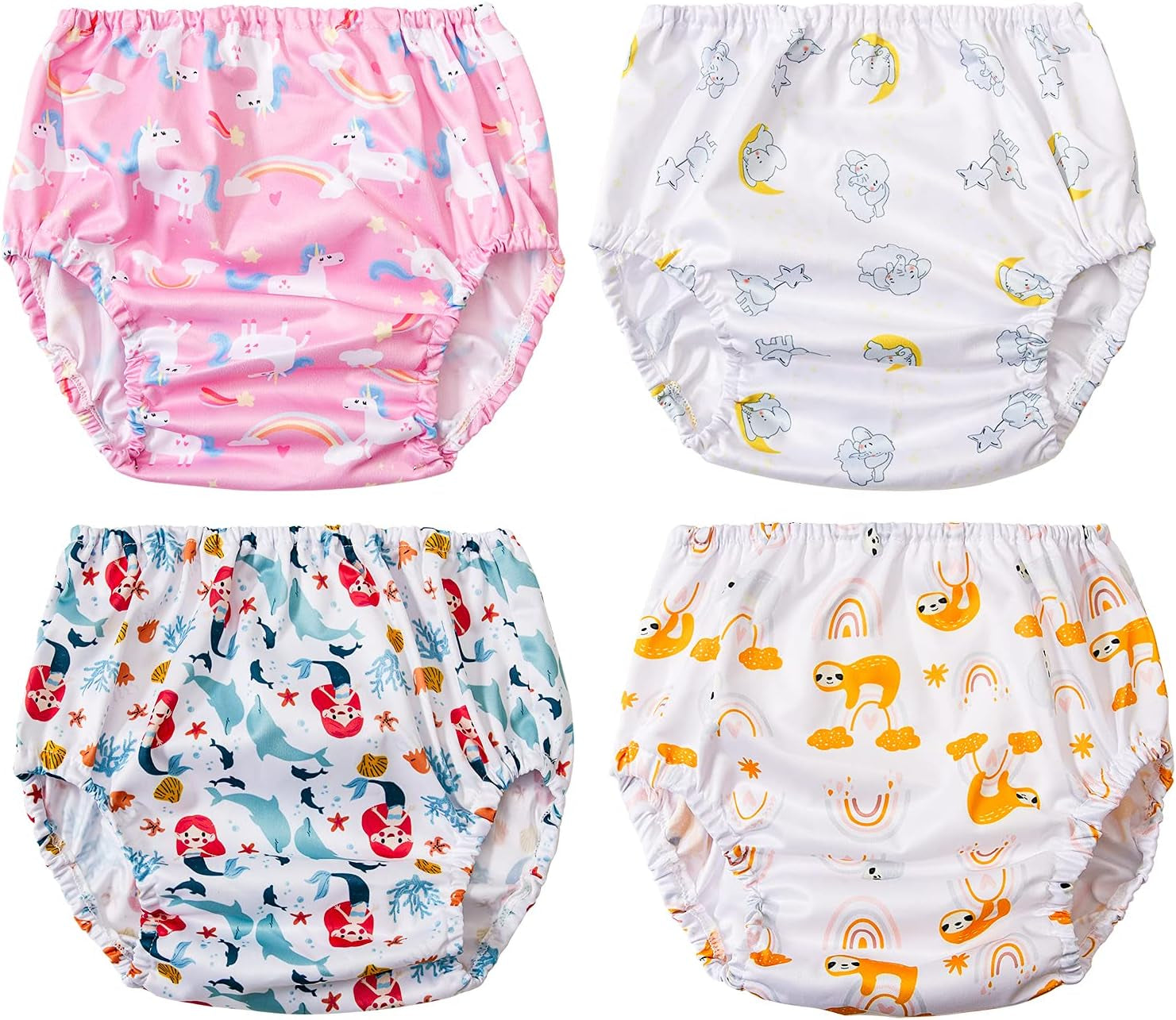 Waterproof Plastic Swim Diaper Cover for Plastic Pants Good Elastic Rubber Pants for Toddlers Plastic Underwear Covers for Potty Training Pants Girl 2T