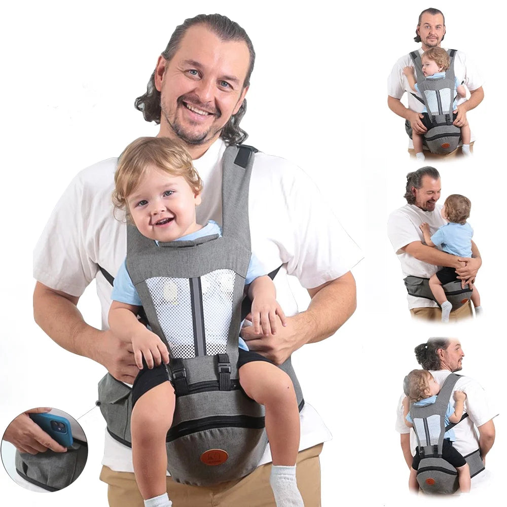 6-In-1 Ergonomic Baby Carrier with Hip Seat 