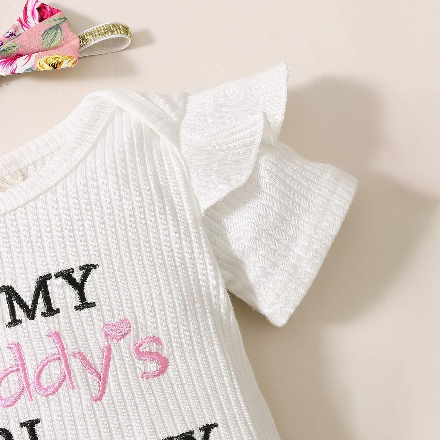 Newborn Baby Girl Clothes Embroidered Letters Short Sleeve Romper+Floral Shorts Cute Baby Summer Outfits