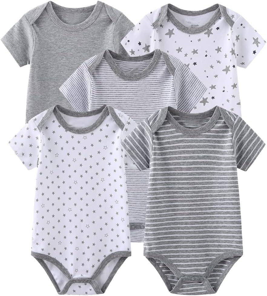 Newborn Baby Cute Design Bodysuit Short Sleeve One-Piece Baby Clothes for Boys