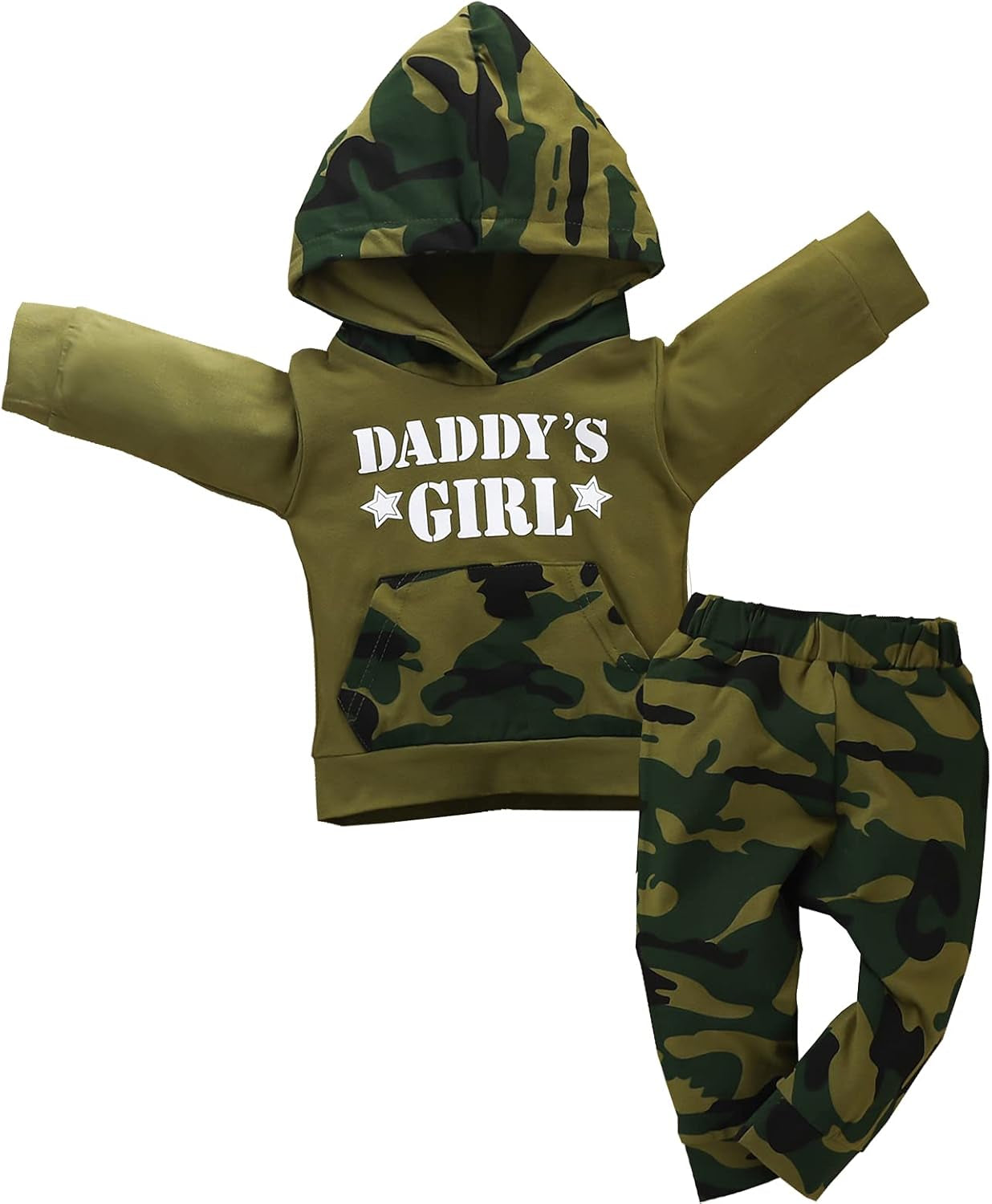 Baby Girl Boy Clothes Camouflage Outfit Letter Print Sweatshirt Camo Pant Set Toddler Sweatsuit